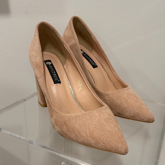 Suede Block Heels - Picture 4 of 8